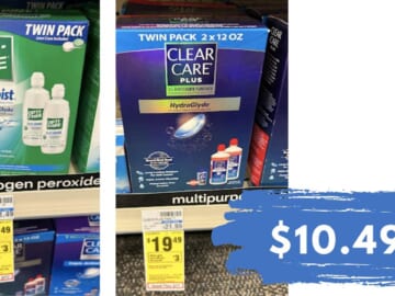 $10.49 Opti-Free & Clear Care Contact Solution Twin Packs at CVS