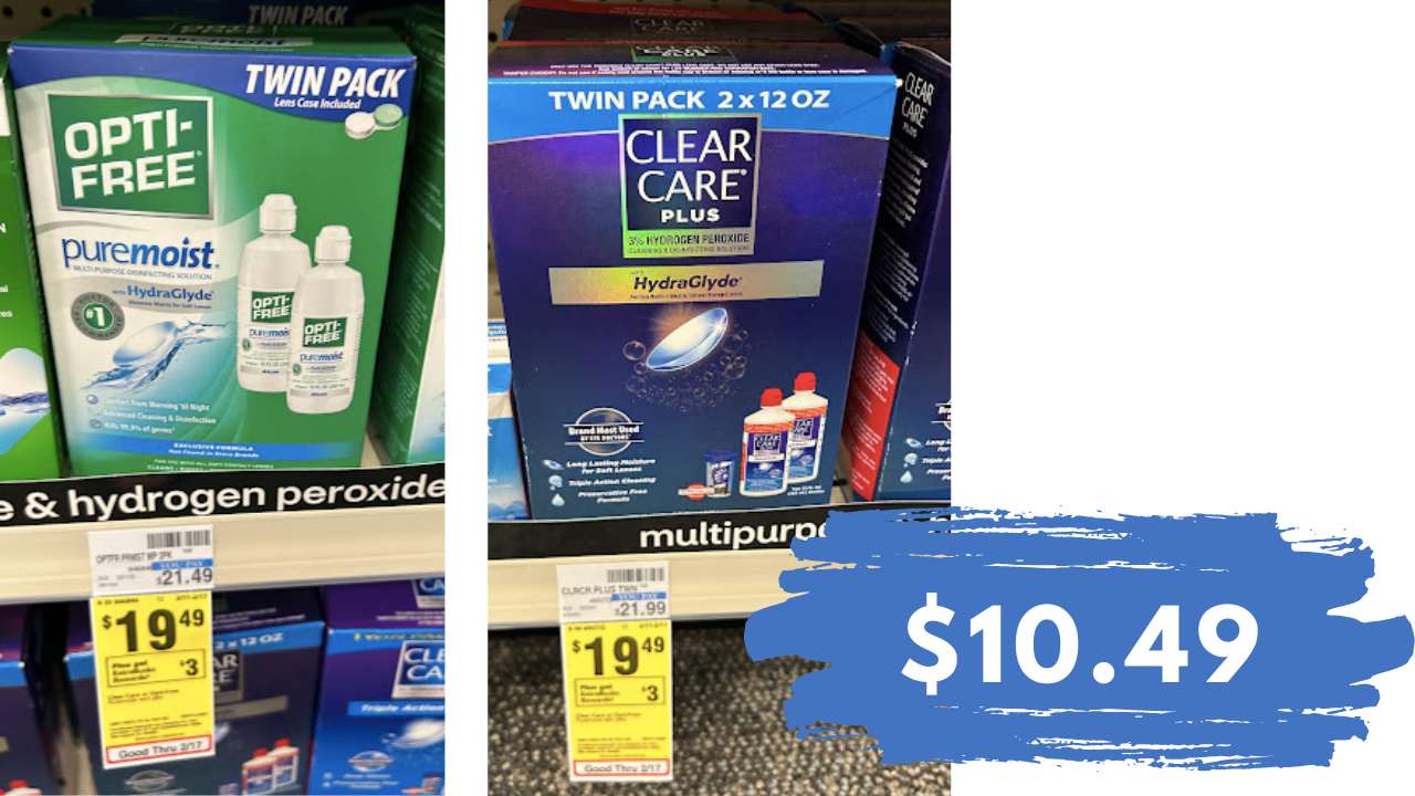$10.49 Opti-Free & Clear Care Contact Solution Twin Packs at CVS