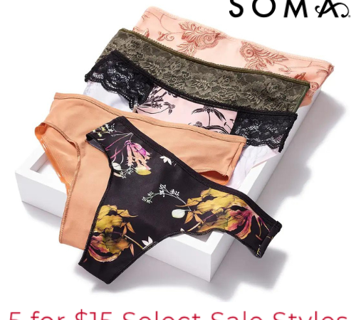 Soma Intimates 5 for $15 Sale Panties