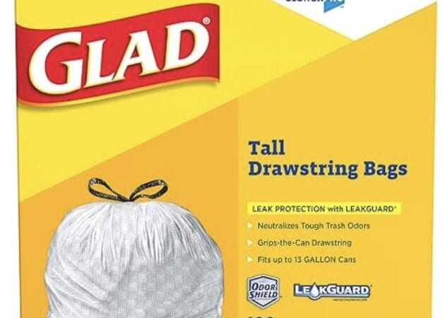 GLAD ForceFlex Tall Drawstring Trash Bags, 100 count only $13.86 shipped!