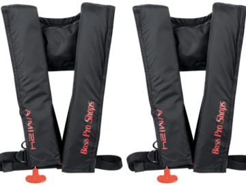 Bass Pro Shops AM24 Auto/Manual Inflatable Life Vest 2-Pack for $120 + free shipping