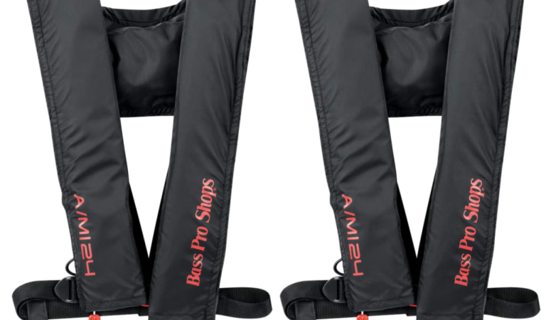 Bass Pro Shops AM24 Auto/Manual Inflatable Life Vest 2-Pack for $120 + free shipping