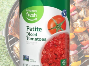 Amazon Fresh Petite Diced Canned Tomatoes, 14.5 Oz as low as $0.94 Shipped Free (Reg. $1.09)