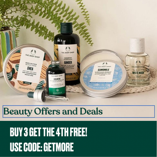 The Body Shop President’s Day Sale Buy 3, Get the 4th Free with code GETMORE