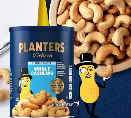Planters Lightly Salted Deluxe Whole Cashews, 1.14 Pound Canister as low as $7.55/Canister when you buy 4 (Reg. $9.44) + Free Shipping