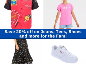 Save 20% off on Jeans, Tees, Shoes and more for the Fam from $4.80 (Reg. $6+) – ends 2/19!