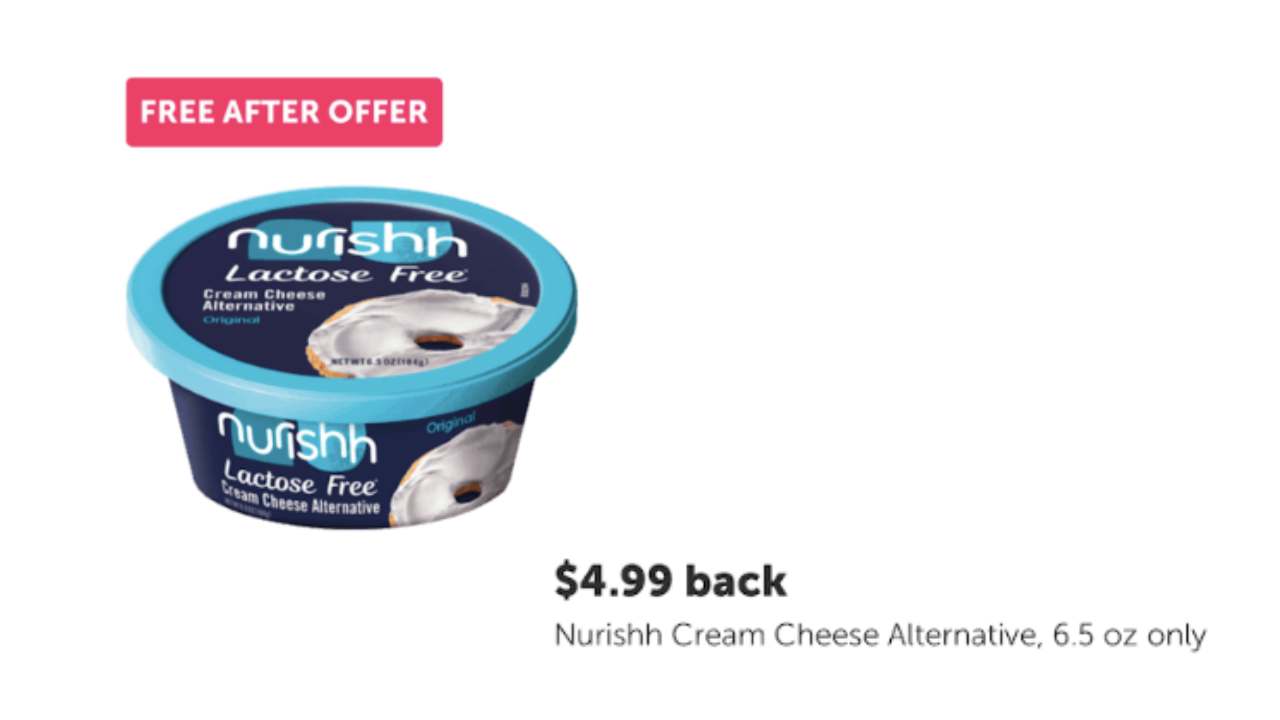 FREE Nurishh Cream Cheese Alternative with Ibotta Rebate