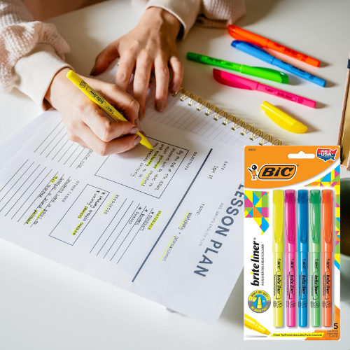 BIC 5-Count Brite Liner Chisel Tip Highlighter $1.39 (Reg. $4) – 28¢ Each