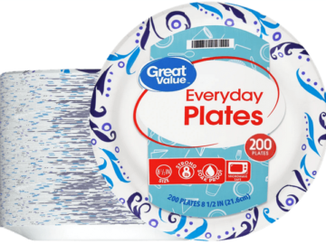 Great Value Everyday Strong 200-Count Disposable Paper Plates for $10 + free shipping w/ $35