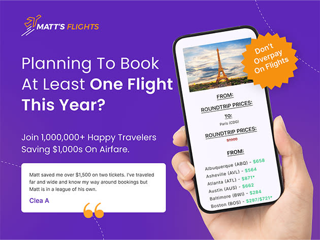 Matt's Flights Premium Plan Subscription: 1-Year for $70, Lifetime for $80 + $0.99 handling