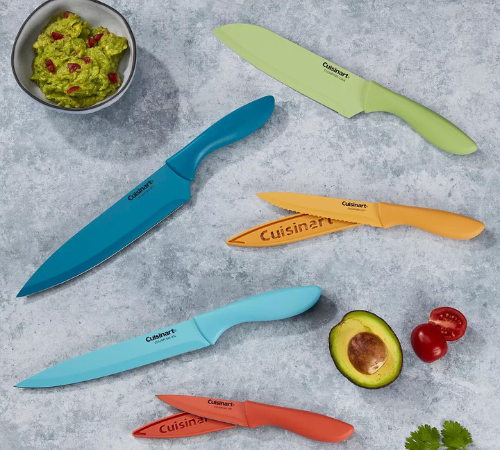 Cuisinart 10-Piece Seaside Ceramic-Coated Knife Set $14 (Reg. $40)