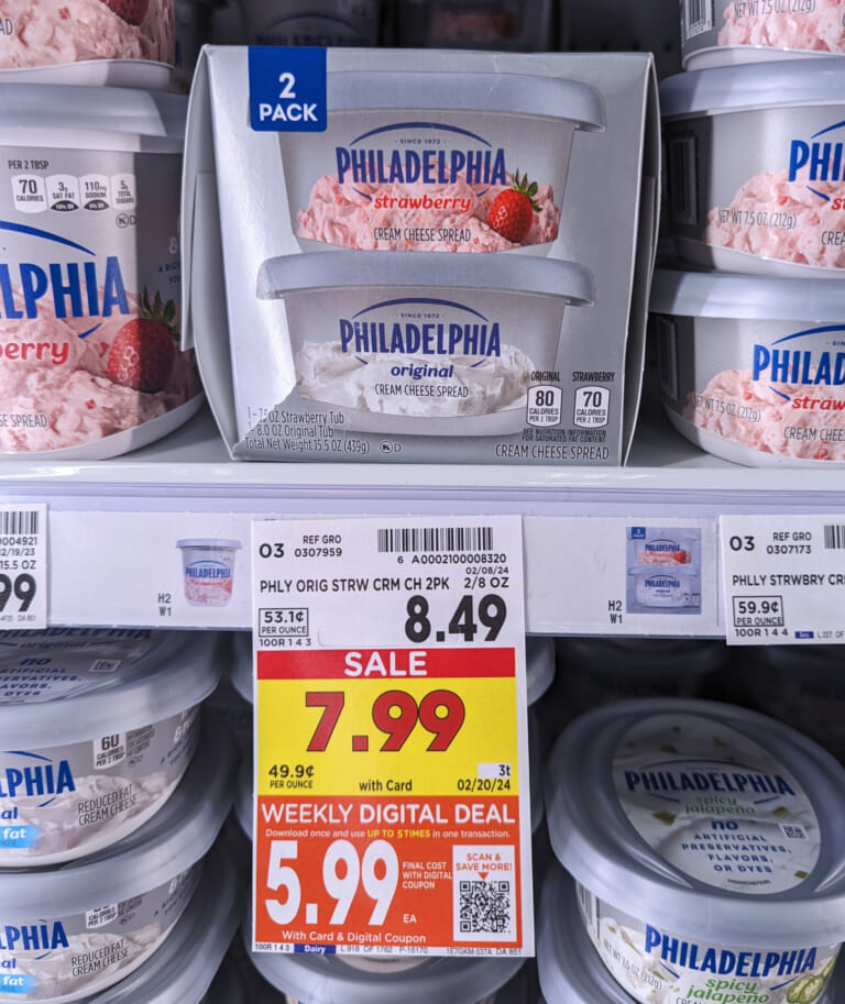 Philadelphia Cream Cheese Spread 2-Packs Just $5.99 At Kroger