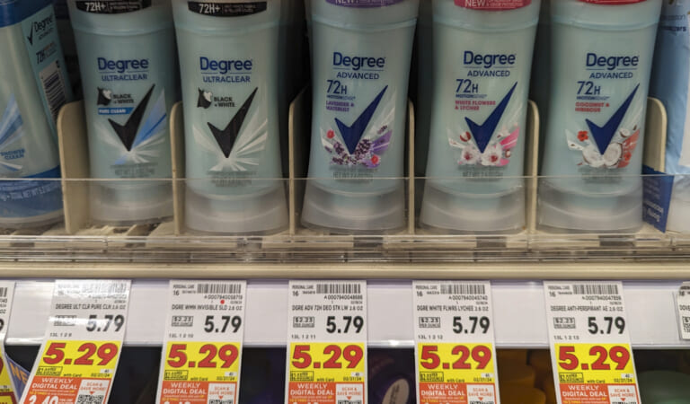 Degree Deodorant Just $3.49 At Kroger (Regular Price $5.79)