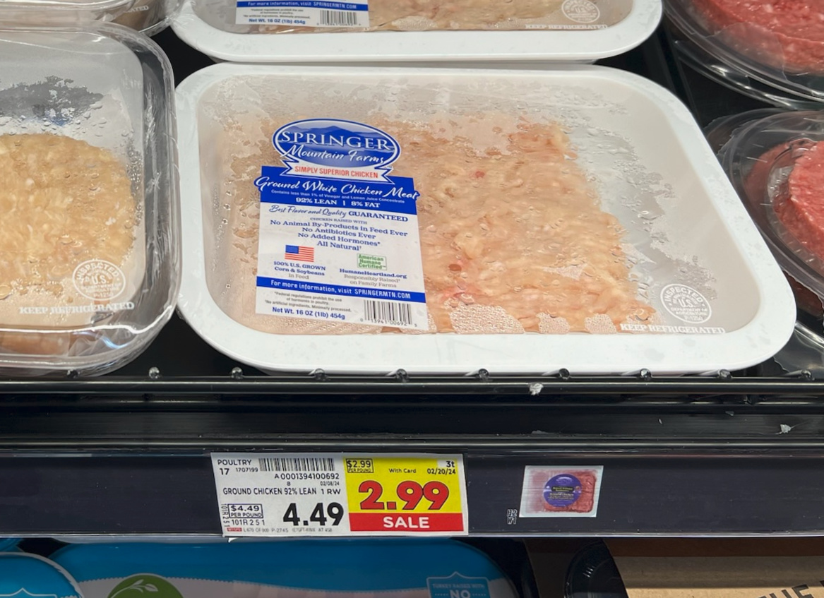 Springer Mountain 92% Lean Ground Chicken Just $1.49 At Kroger