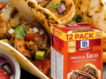 McCormick 12-Pack Original Taco Seasoning Mix as low as $6.22 EACH when you buy 4 (Reg. $12.84) + Free Shipping – 52¢/1-oz Packet