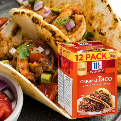 McCormick 12-Pack Original Taco Seasoning Mix as low as $6.22 EACH when you buy 4 (Reg. $12.84) + Free Shipping – 52¢/1-oz Packet