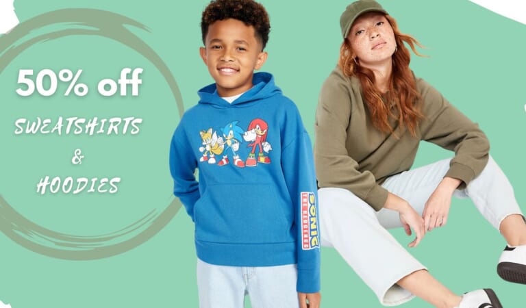 Old Navy Sweatshirts & Hoodies 50% Off Today Only
