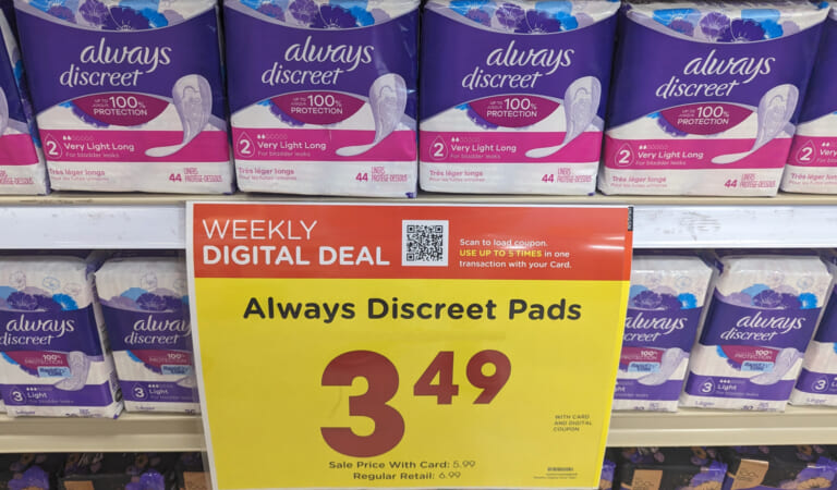 Always Discreet Pads & Liners As Low As $3.49 At Kroger