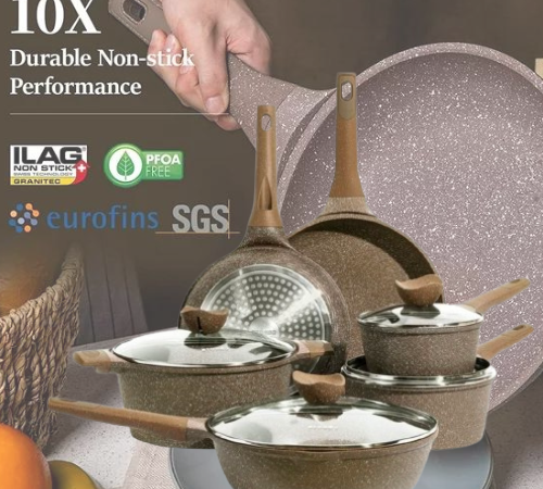 Carote Nonstick Granite Cookware 10 Piece Set $79.98 Shipped Free (Reg. $220)