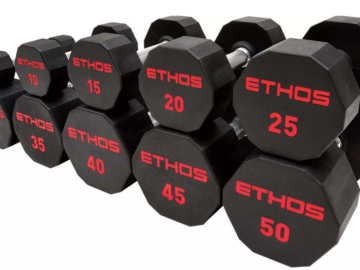 Ethos Rubber Hex Dumbbells from $13 + free shipping w/ $49