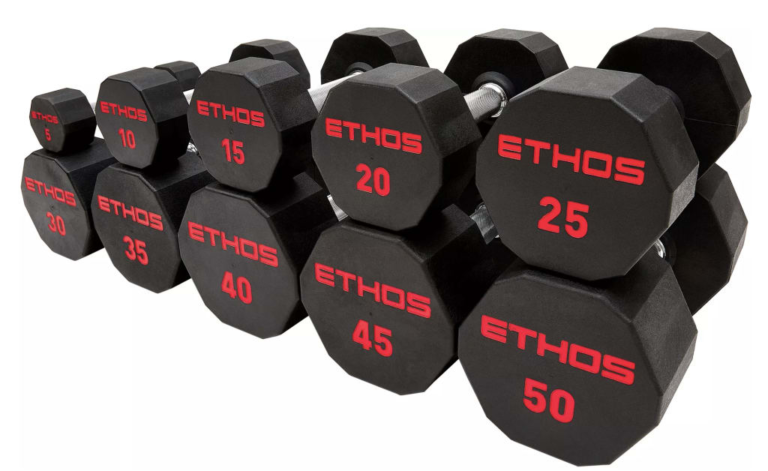 Ethos Rubber Hex Dumbbells from $13 + free shipping w/ $49