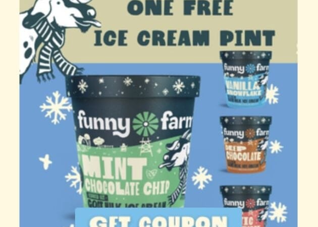 Free Pint of Funny Farm Ice Cream Coupon!