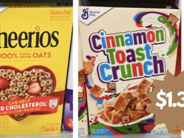 $1.35 Cheerios & Cinnamon Toast Crunch Cereal at Publix