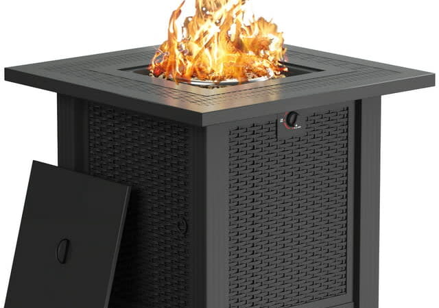 28" Square 50,000 BTU Propane Fire Pit Table for $140 + free shipping