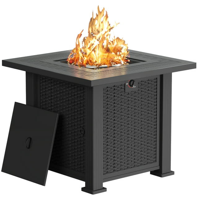 28" Square 50,000 BTU Propane Fire Pit Table for $140 + free shipping
