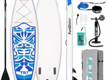 FunWater Inflatable Ultra-Light Paddleboard + Accessories Bundle only $149.95 shipped!