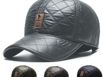 Faux Leather Baseball Cap for $8 for 2 + $5 s&h
