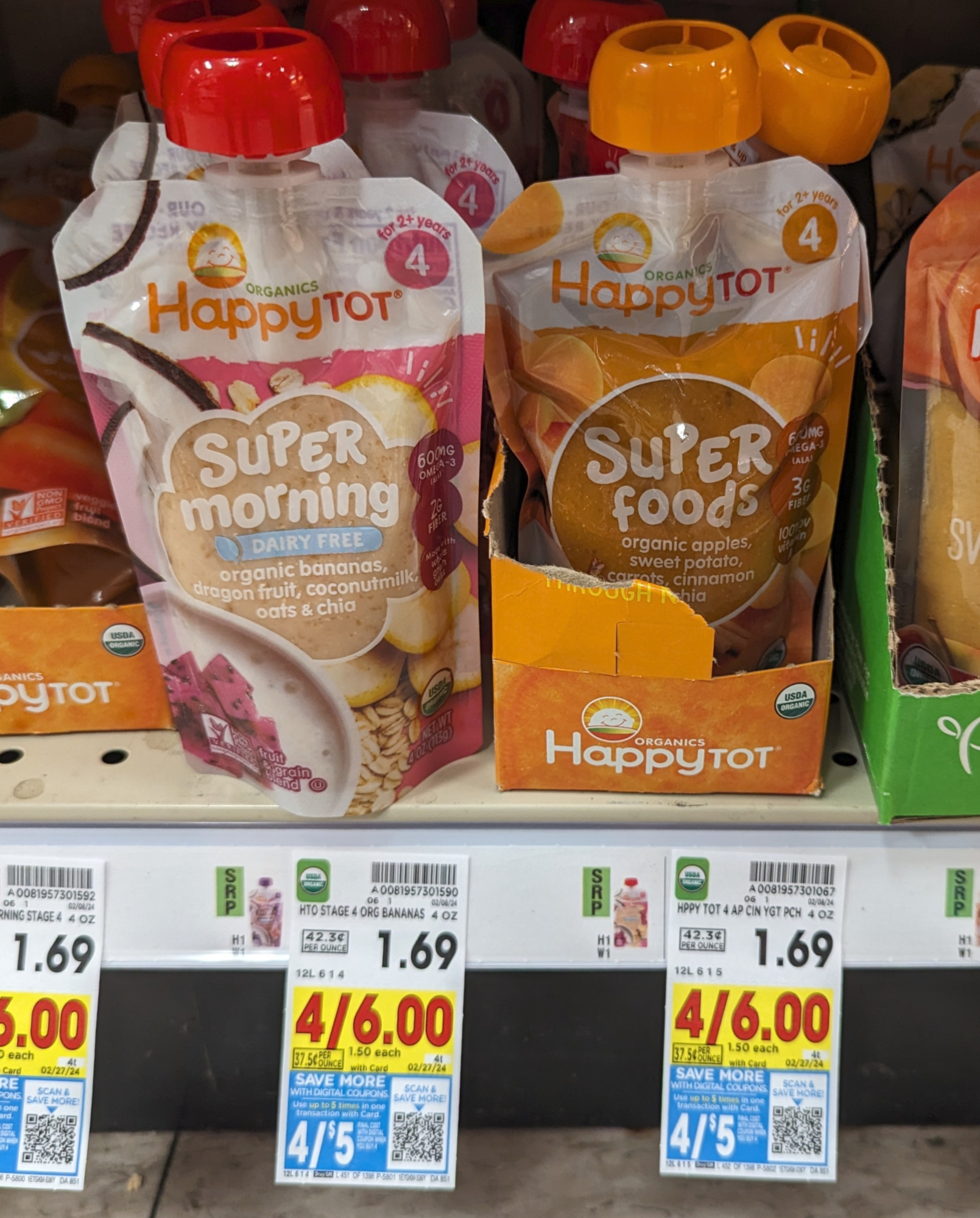 Happy Tot Organic Baby Food Pouches Just $1.25 Each At Kroger