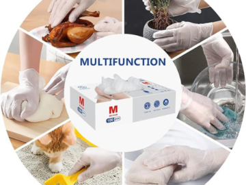 Clear Vinyl Disposable Gloves, 100 Count, Medium as low as $9.74 After Coupon (Reg. $13) + Free Shipping – 10¢/Glove