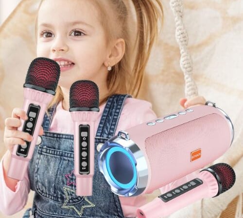 Karaoke Portable Bluetooth Speaker with 2x Wireless Microphones $29.99 After Coupon (Reg. $59.98) + Free Shipping