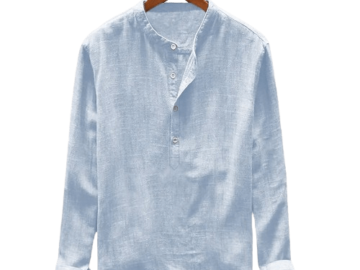 Men's Linen Half-Sleeve Shirt for $14 + free shipping
