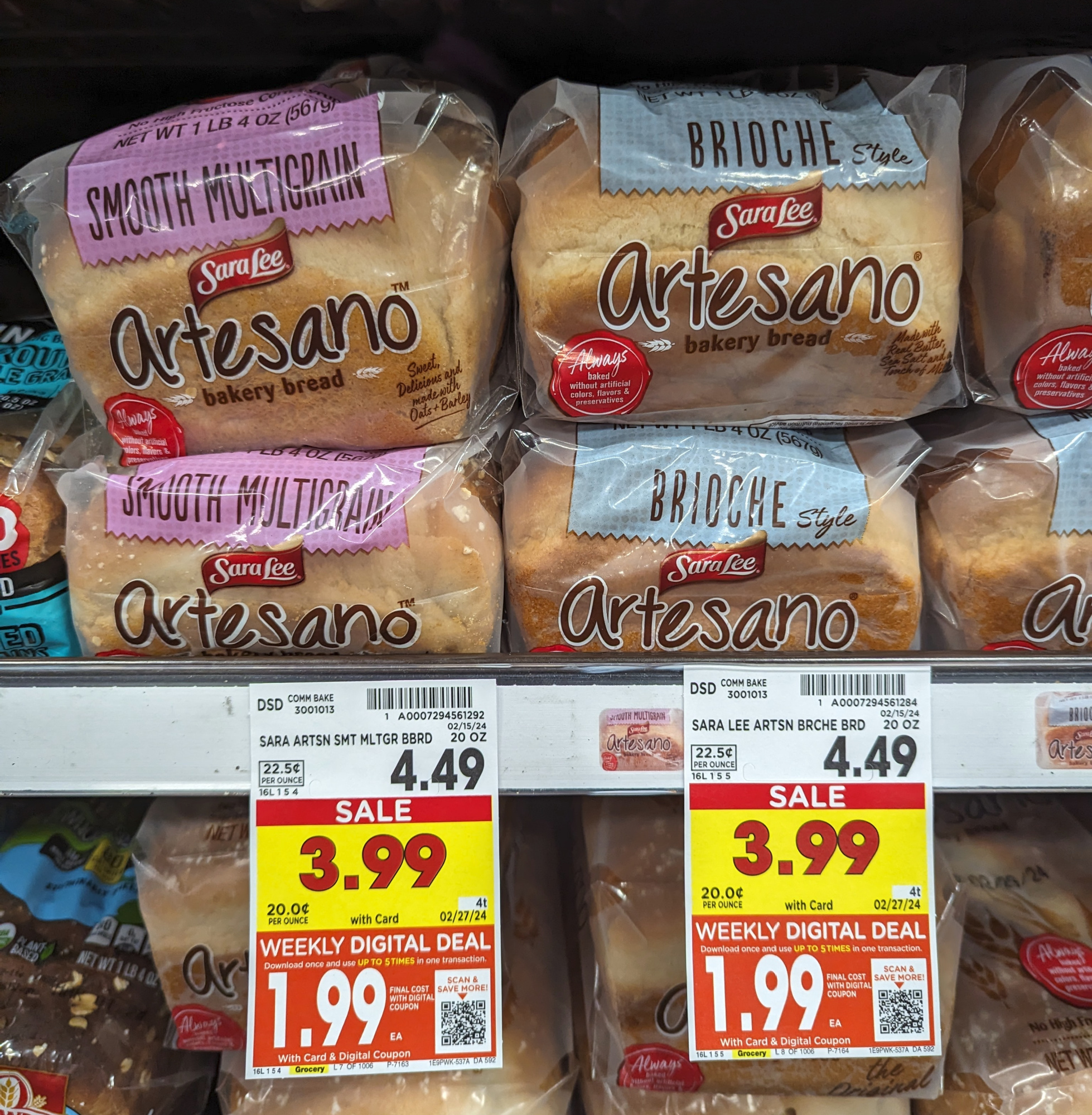 Sara Lee Artesano Bread Just $1.99 At Kroger