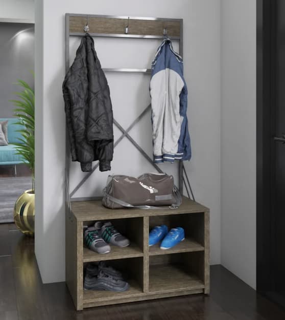 *HOT* Entryway Hall Tree with Hooks & Shoe Storage for just $79.99 shipped! (Reg. $375)