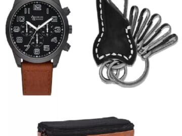 American Exchange Men's Quartz Watch Gift Set for $25 + free shipping