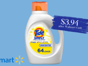 Tide Simply Free & Sensitive Detergent 92 oz | $3.94 ea.!