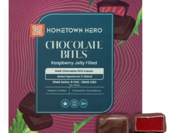 Hometown Heroes 10mg Delta-9 THC/CBD Dark Chocolate Bites for $31 + free shipping