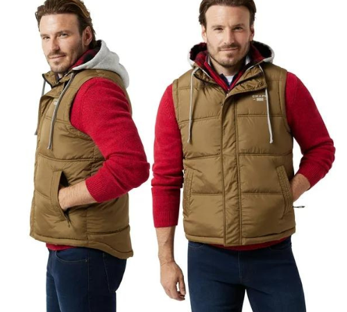 Chaps Men’s Flannel Lined Hooded Puffer Vest Jacket $12.33 (Reg. $30) – S to XL