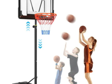iFanze 60'' to 84'' Adjustable Basketball Hoop for $57 + free shipping