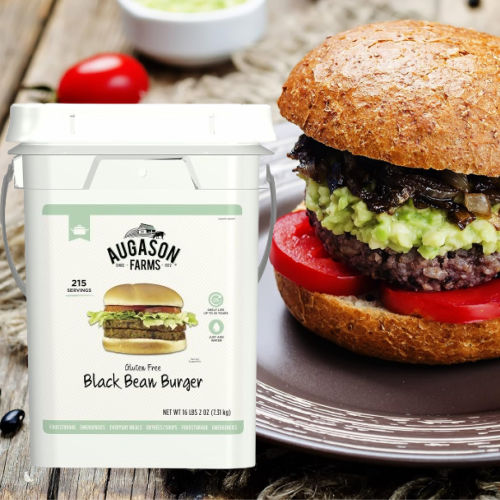 Augason Farms Gluten-Free Black Bean Burger, 4-Gallon Pail $45.30 Shipped Free (Reg. $73) – 215 Servings, $0.21/ Serving, 25-year shelf life