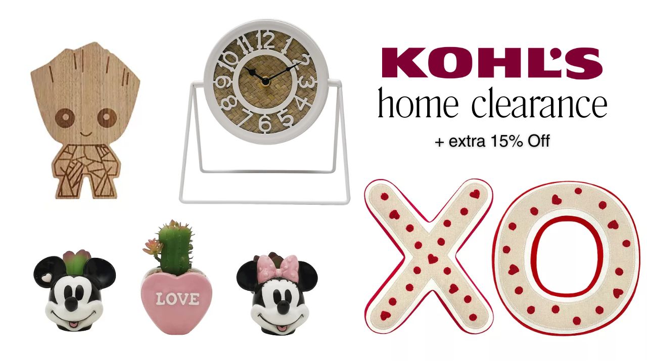 Kohl’s Home Decor Clearance + Extra 15% Off