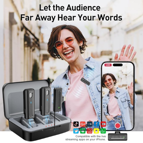 Wireless Lavalier Microphone for iPhone, 2 Pack $27 (Reg. $40) – FAB Ratings! – $13.50 each
