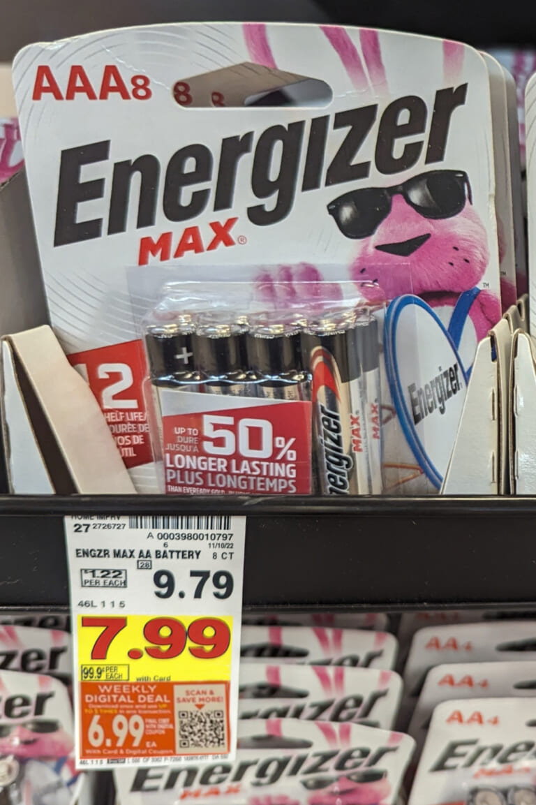 Energizer Batteries 8-Packs Just $6.99 At Kroger (Regular Price $9.79)