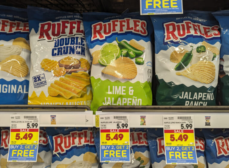 Ruffles Potato Chips As Low As $2.25 At Kroger (Regular Price $5.99)