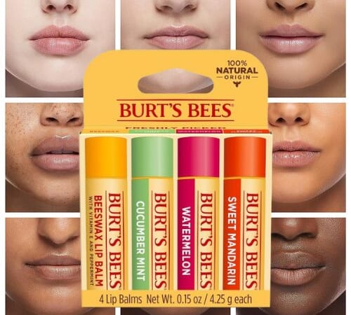 Burt’s Bees Lip Balm 4-Pack $6 (Reg. $12) – Beeswax, Cucumber Mint, Watermelon and Sweet Mandarin