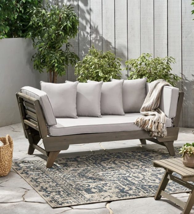 Koray 65.5'' Acacia Outdoor Patio Daybed