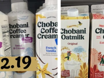 $2.19 Chobani Oatmilk & Coffee Creamer at Publix